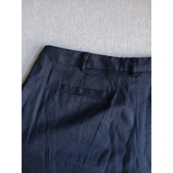 Lauren Ralph Lauren Pants 14 P Linen Trouser Navy Office Work Career Corp VTG - Picture 9 of 11